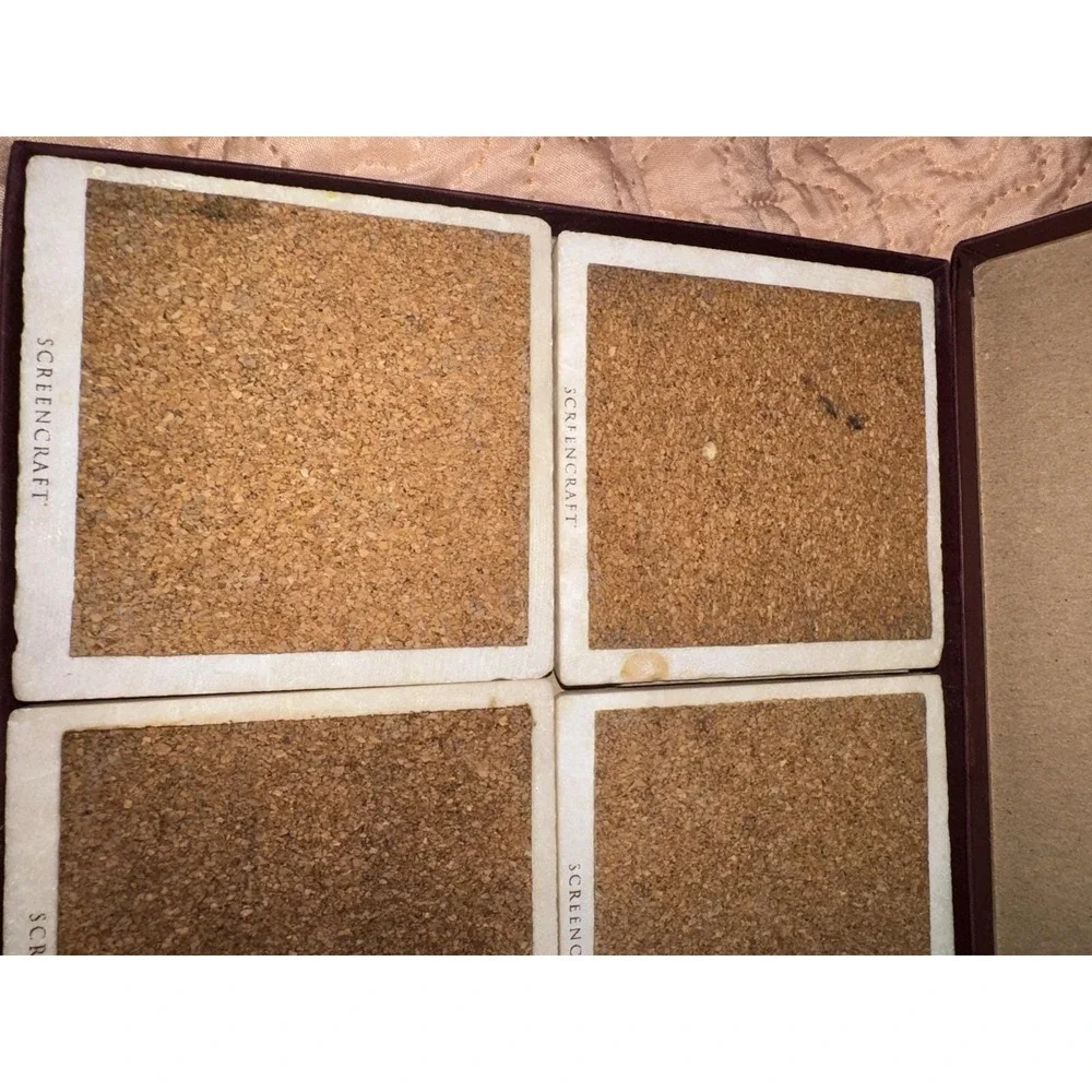 Set Of 4 Yale University Marble Coasters